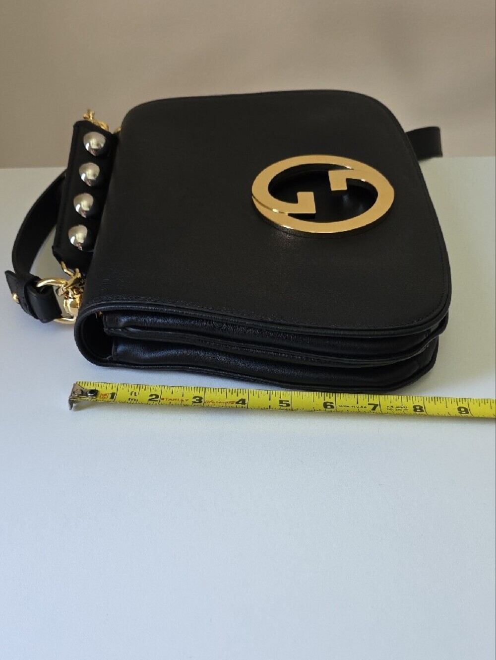 Gucci Blondie NM Handle Black Leather Bag With Gold Accents.  NWT - Picture 12 of 15